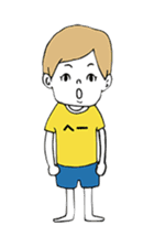 Yellow T-shirt boy of happiness sticker #3559963