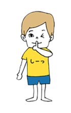 Yellow T-shirt boy of happiness sticker #3559966