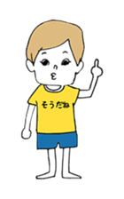 Yellow T-shirt boy of happiness sticker #3559968
