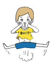 Yellow T-shirt boy of happiness sticker #3559970