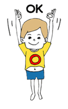 Yellow T-shirt boy of happiness sticker #3559972
