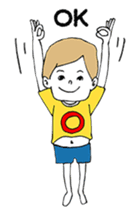 Yellow T-shirt boy of happiness sticker #3559972