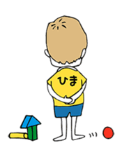 Yellow T-shirt boy of happiness sticker #3559974