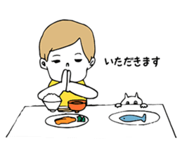 Yellow T-shirt boy of happiness sticker #3559976