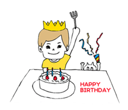 Yellow T-shirt boy of happiness sticker #3559977