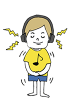 Yellow T-shirt boy of happiness sticker #3559988