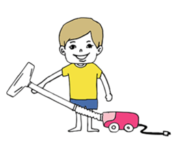 Yellow T-shirt boy of happiness sticker #3559990