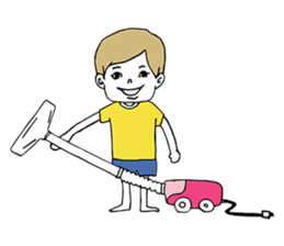 Yellow T-shirt boy of happiness sticker #3559990