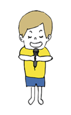 Yellow T-shirt boy of happiness sticker #3559993