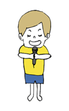 Yellow T-shirt boy of happiness sticker #3559993