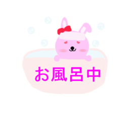 round pink rabbit sticker #3561079