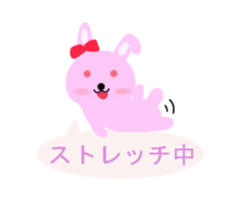 round pink rabbit sticker #3561083