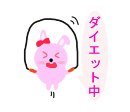 round pink rabbit sticker #3561084