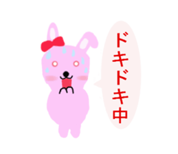 round pink rabbit sticker #3561087