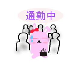 round pink rabbit sticker #3561105