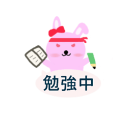 round pink rabbit sticker #3561108