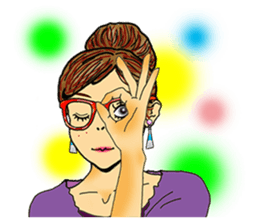 darling persons of mine~glasses girl~ sticker #3562002