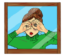 darling persons of mine~glasses girl~ sticker #3562003