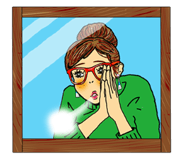 darling persons of mine~glasses girl~ sticker #3562004