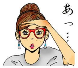 darling persons of mine~glasses girl~ sticker #3562023