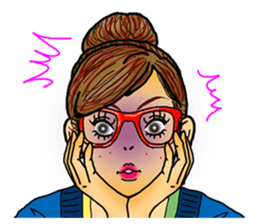 darling persons of mine~glasses girl~ sticker #3562032