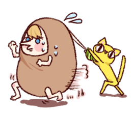 Cute bean&cat. sticker #3563317