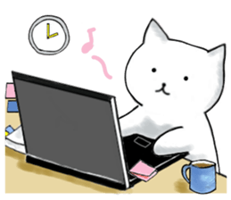 Japanese working cat sticker #3565573