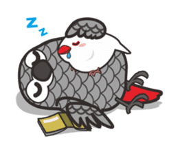 Miss Lovebird-Java&Grey Parrot sticker #3567531