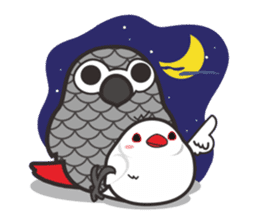 Miss Lovebird-Java&Grey Parrot sticker #3567535