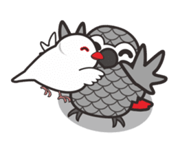 Miss Lovebird-Java&Grey Parrot sticker #3567547