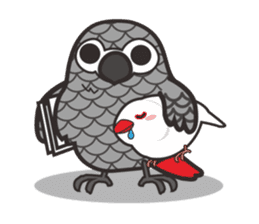 Miss Lovebird-Java&Grey Parrot sticker #3567550