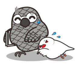Miss Lovebird-Java&Grey Parrot sticker #3567553