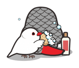 Miss Lovebird-Java&Grey Parrot sticker #3567555