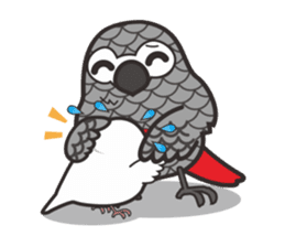 Miss Lovebird-Java&Grey Parrot sticker #3567559