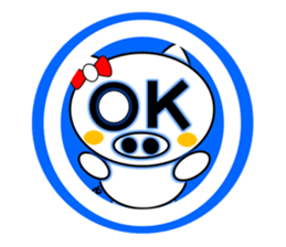 The White Pig Which has ribbon sticker #3578876