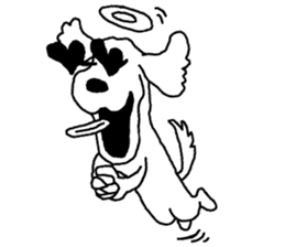black and white dog model Dachshund. sticker #3579780