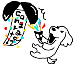 black and white dog model Dachshund. sticker #3579803