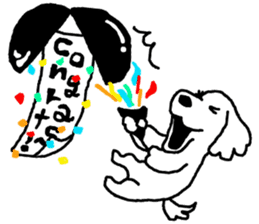 black and white dog model Dachshund. sticker #3579803