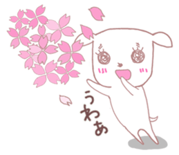 Sticker of big eyes white dog sticker #3580410