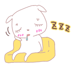 Sticker of big eyes white dog sticker #3580411