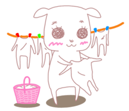 Sticker of big eyes white dog sticker #3580413