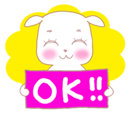 Sticker of big eyes white dog sticker #3580415