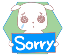 Sticker of big eyes white dog sticker #3580416