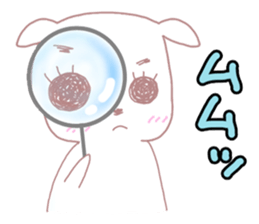 Sticker of big eyes white dog sticker #3580420