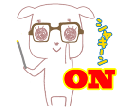 Sticker of big eyes white dog sticker #3580422