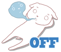 Sticker of big eyes white dog sticker #3580423