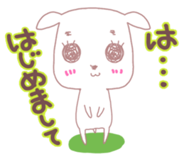 Sticker of big eyes white dog sticker #3580424