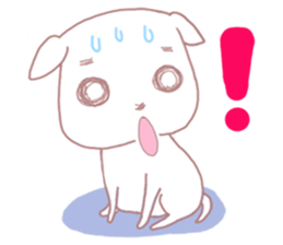 Sticker of big eyes white dog sticker #3580427