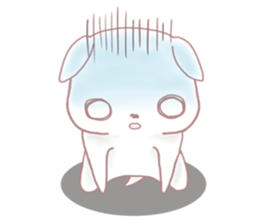 Sticker of big eyes white dog sticker #3580431