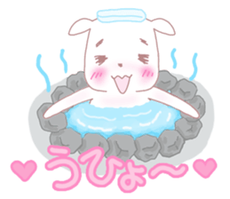 Sticker of big eyes white dog sticker #3580435